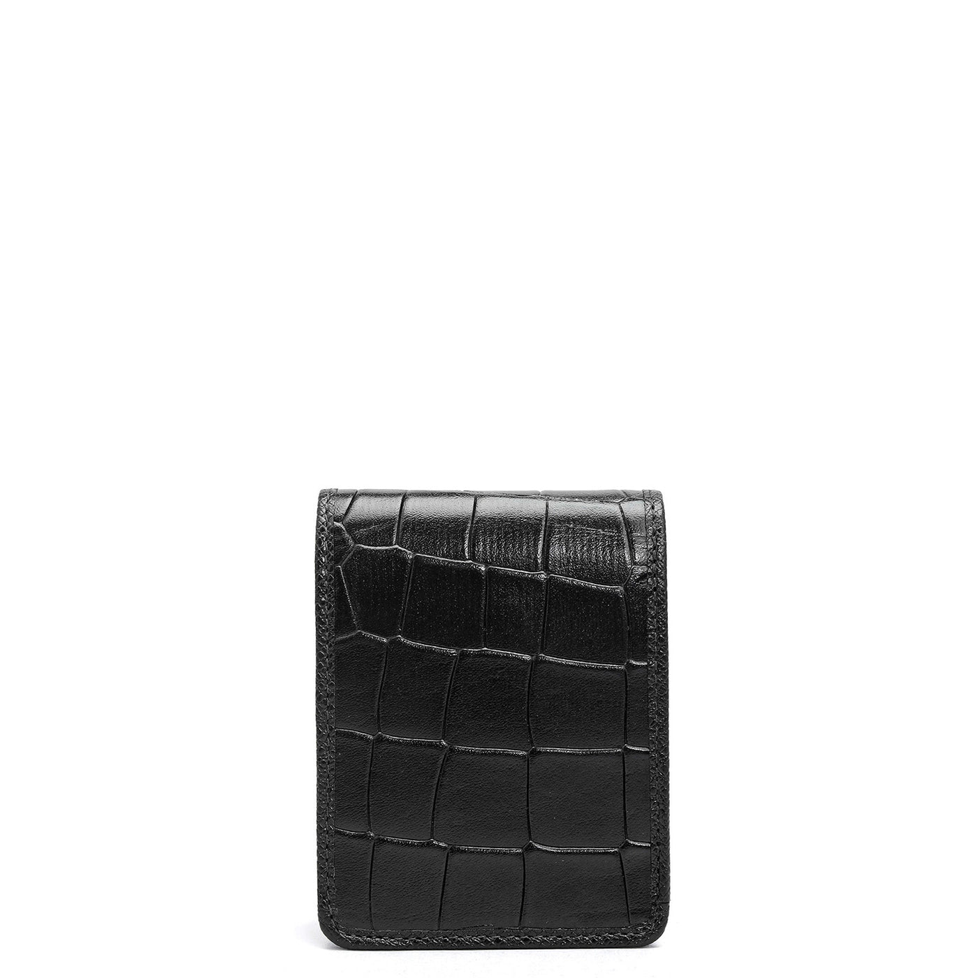 Croco Leather Lipstick Case - Black