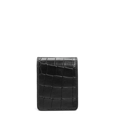 Croco Leather Lipstick Case - Black