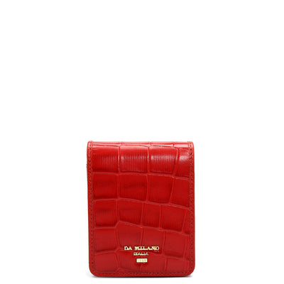 Croco Leather Lipstick Case - Red