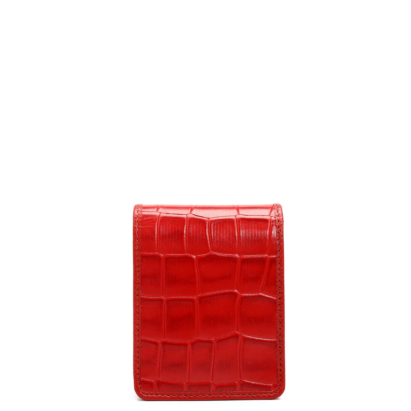 Croco Leather Lipstick Case - Red