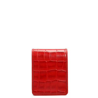 Croco Leather Lipstick Case - Red