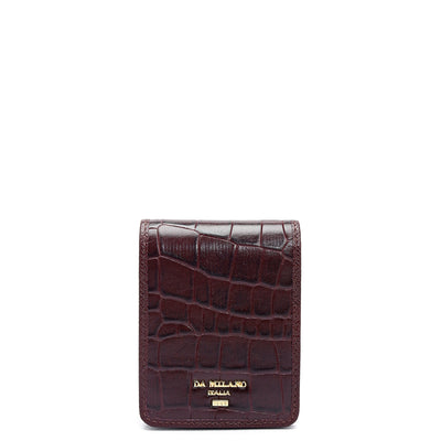 Croco Leather Lipstick Case - Wine