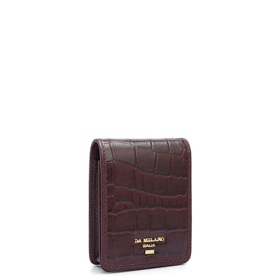 Croco Leather Lipstick Case - Wine