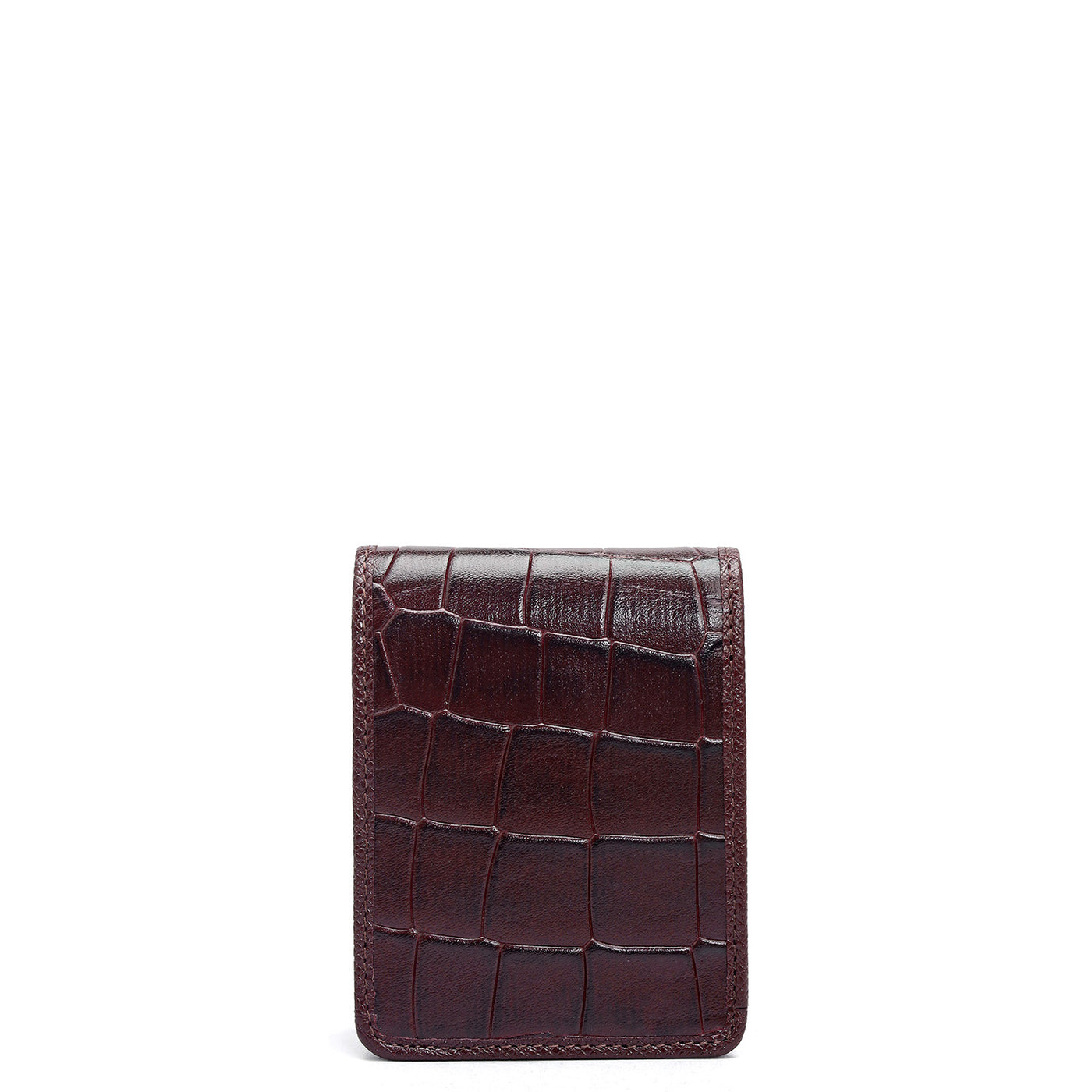 Croco Leather Lipstick Case - Wine