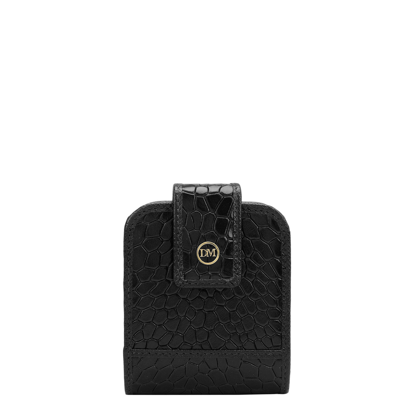 Croco Leather Lipstick Case - Black