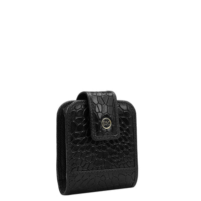 Croco Leather Lipstick Case - Black