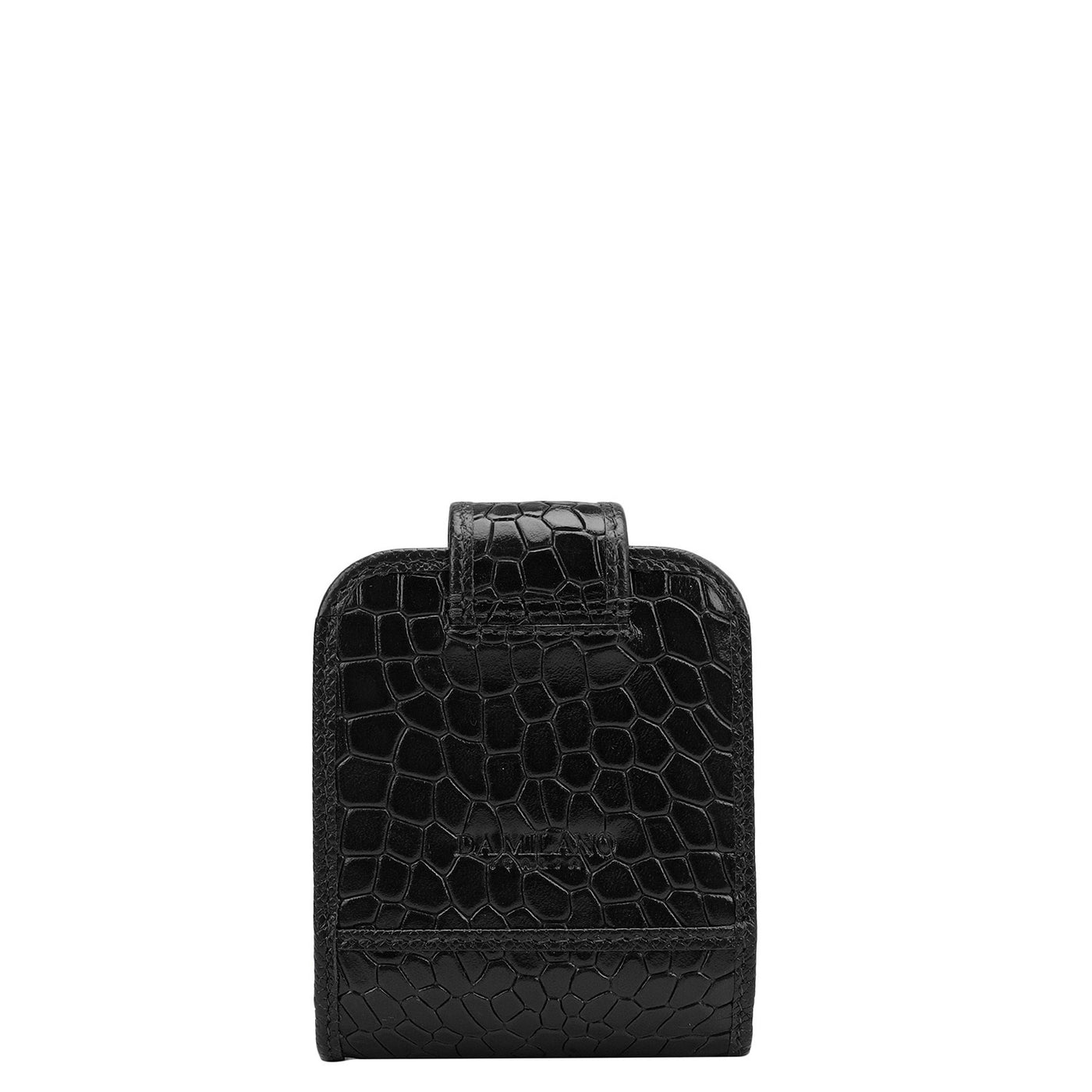 Croco Leather Lipstick Case - Black