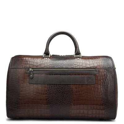 Croco Leather Luggage - Brown