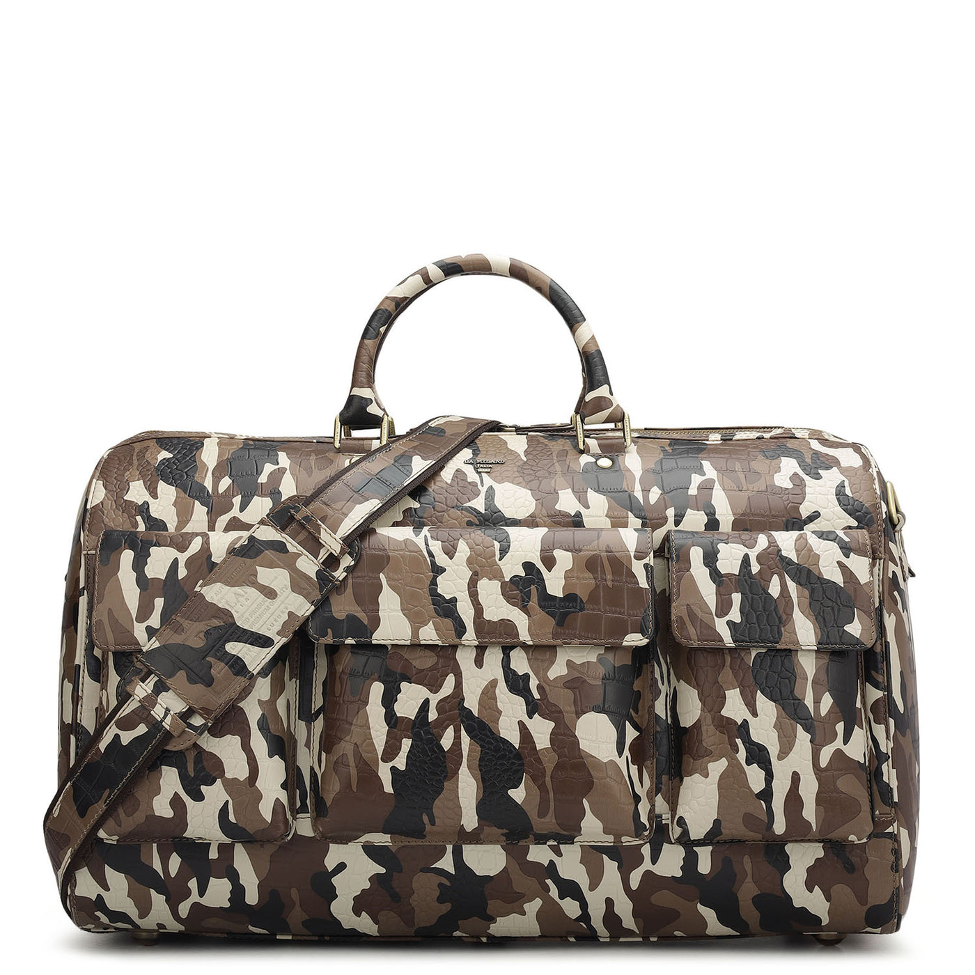 Camouflage Leather Luggage - Cognac & Black