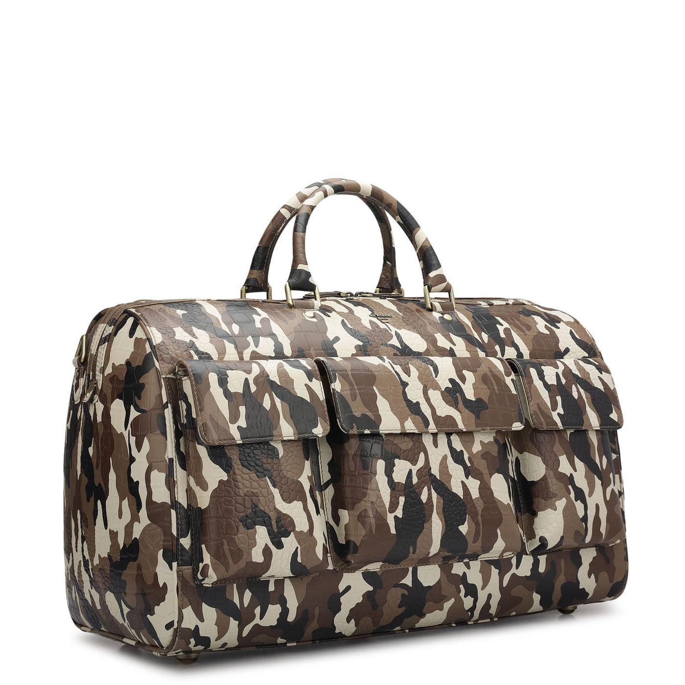 Camouflage Leather Luggage - Cognac & Black