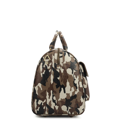 Camouflage Leather Luggage - Cognac & Black