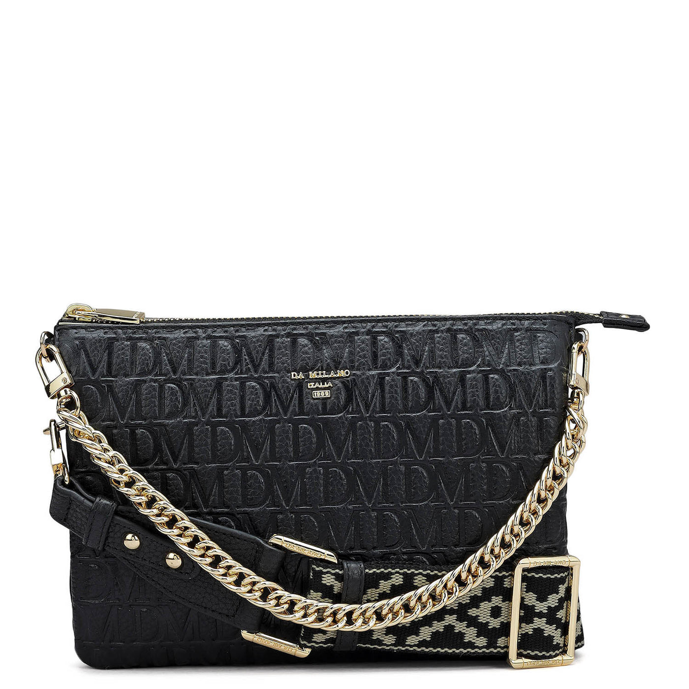 Small Monogram Leather Sling - Black