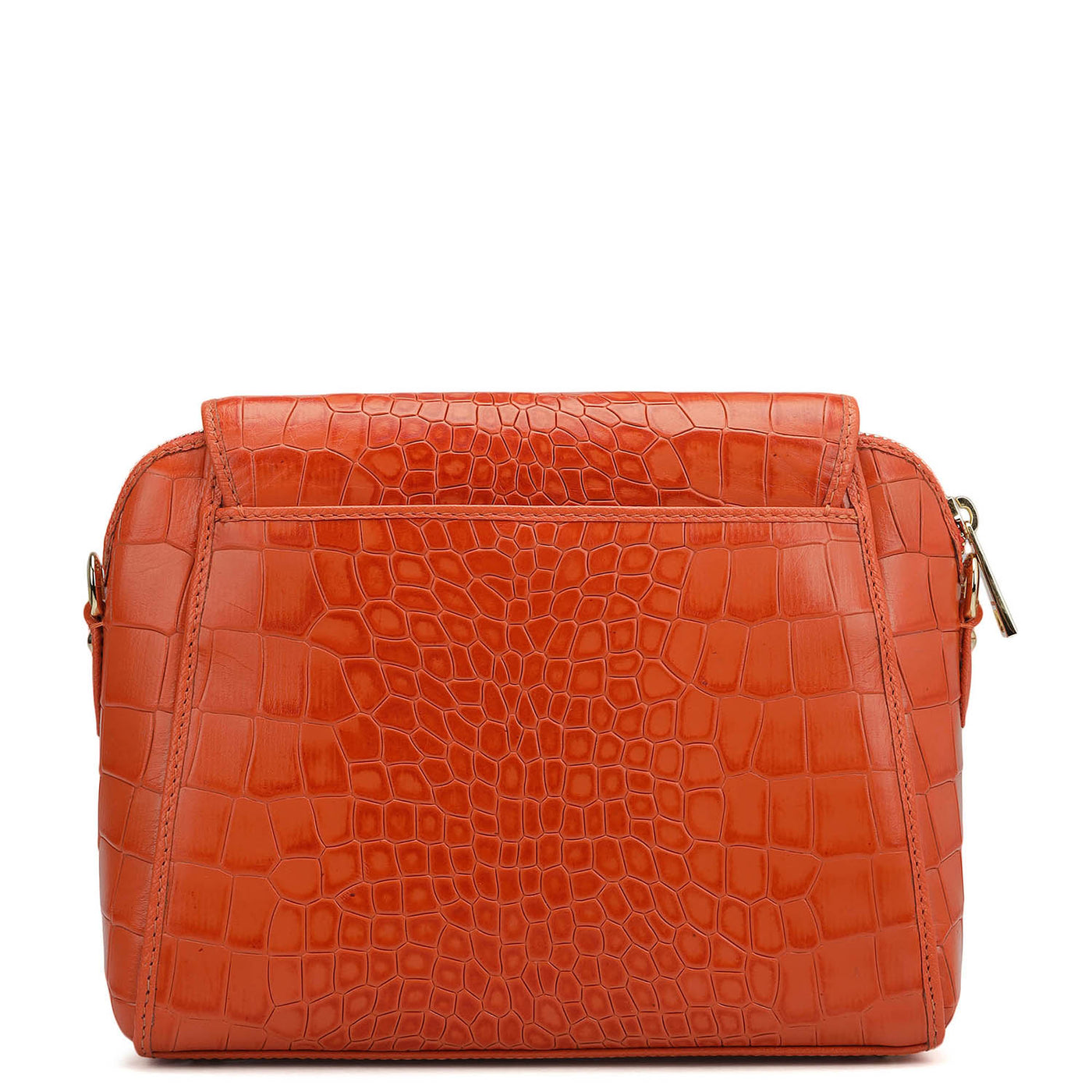 Small Croco Leather Sling - Pumpkin