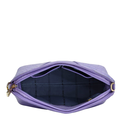 Small Croco Franzy Leather Sling - Purple Haze