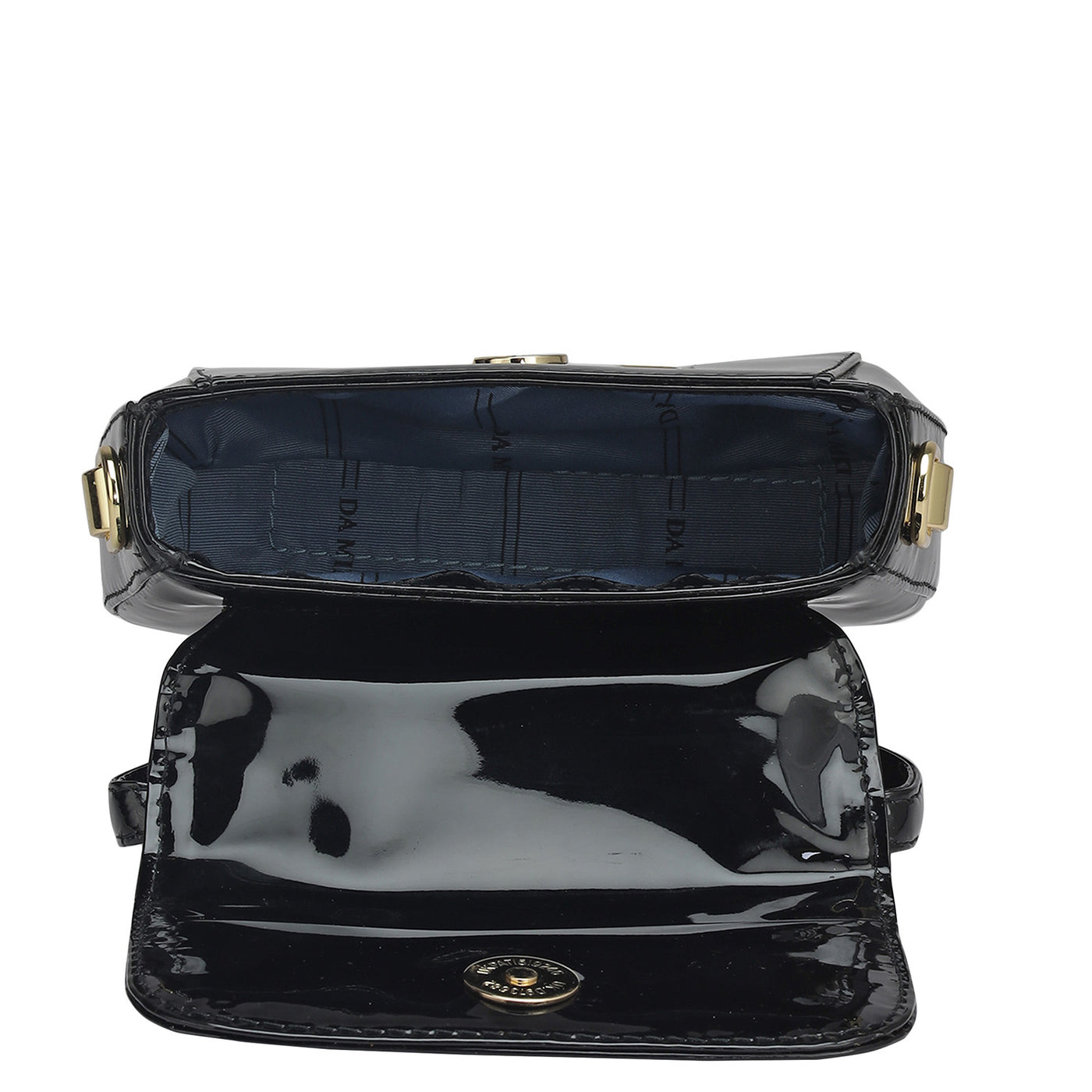 Small Patent Leather Satchel - Black