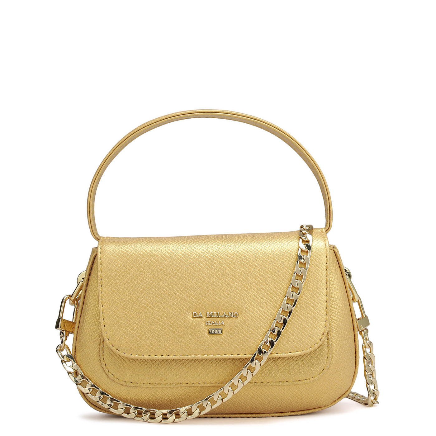 Small Franzy Leather Satchel - Gold