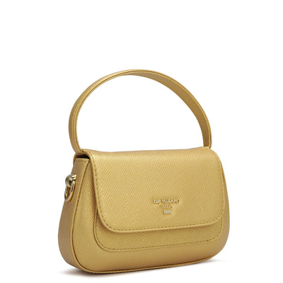 Small Franzy Leather Satchel - Gold