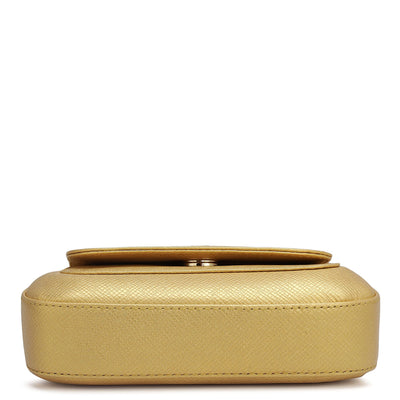 Small Franzy Leather Satchel - Gold