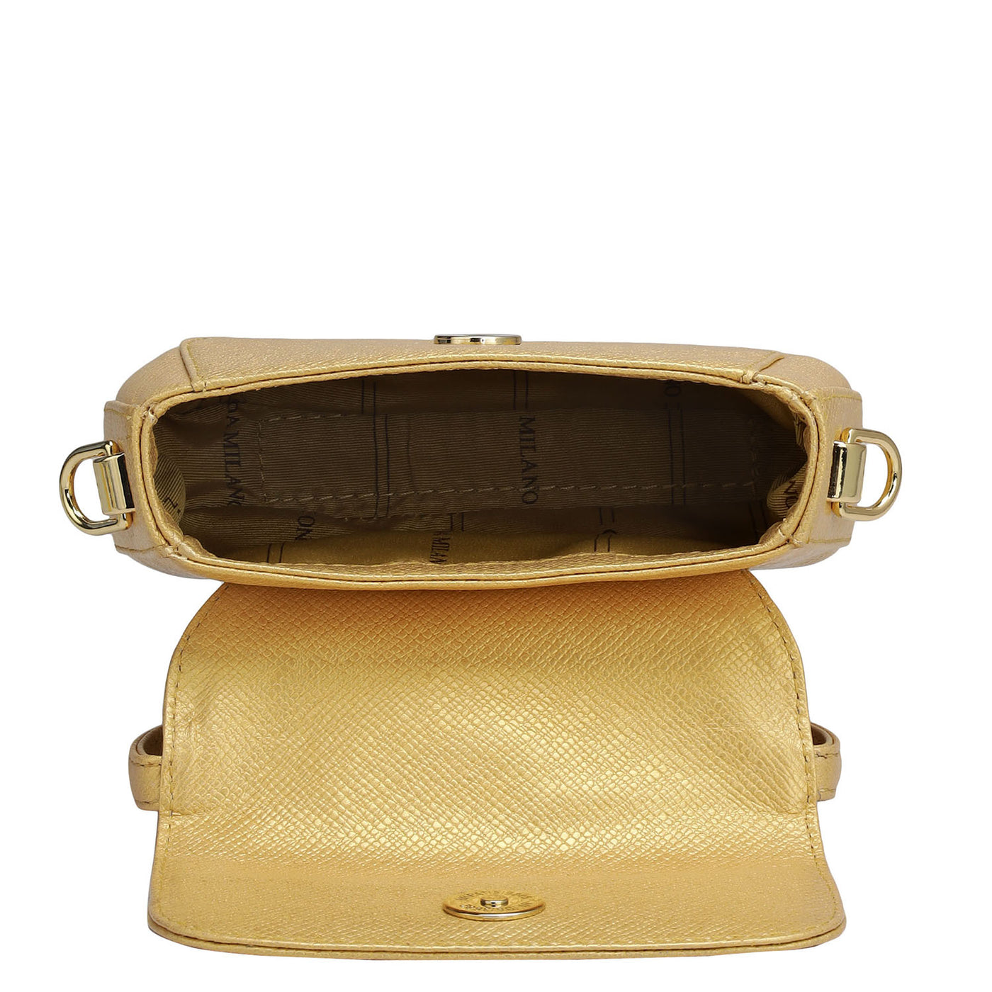 Small Franzy Leather Satchel - Gold