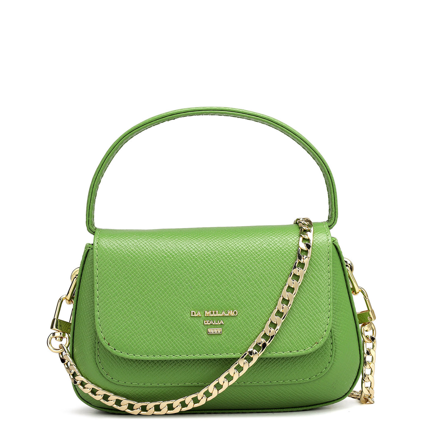 Small Franzy Leather Satchel - Kiwi