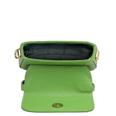 Small Franzy Leather Satchel - Kiwi