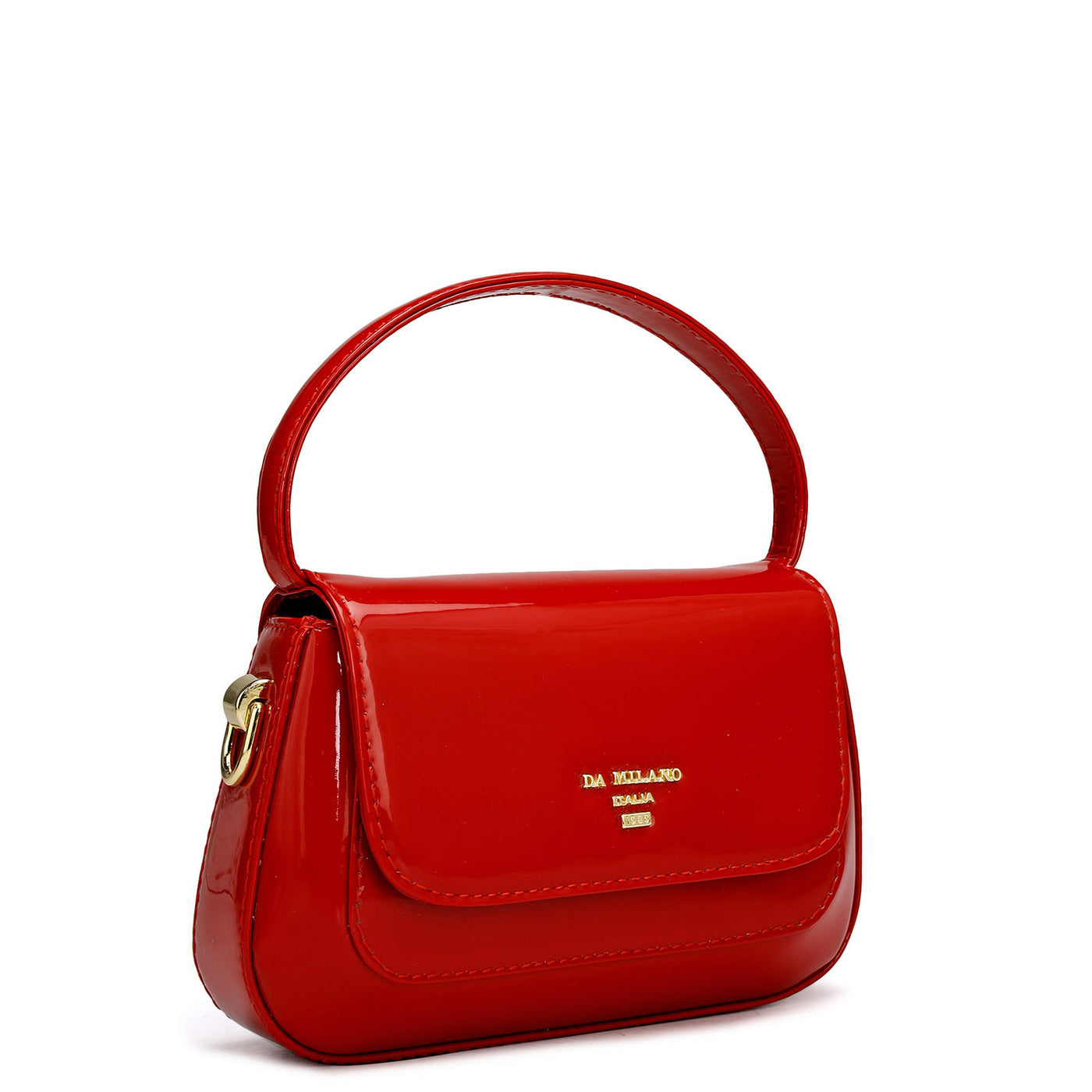 Small Patent Leather Satchel - Red