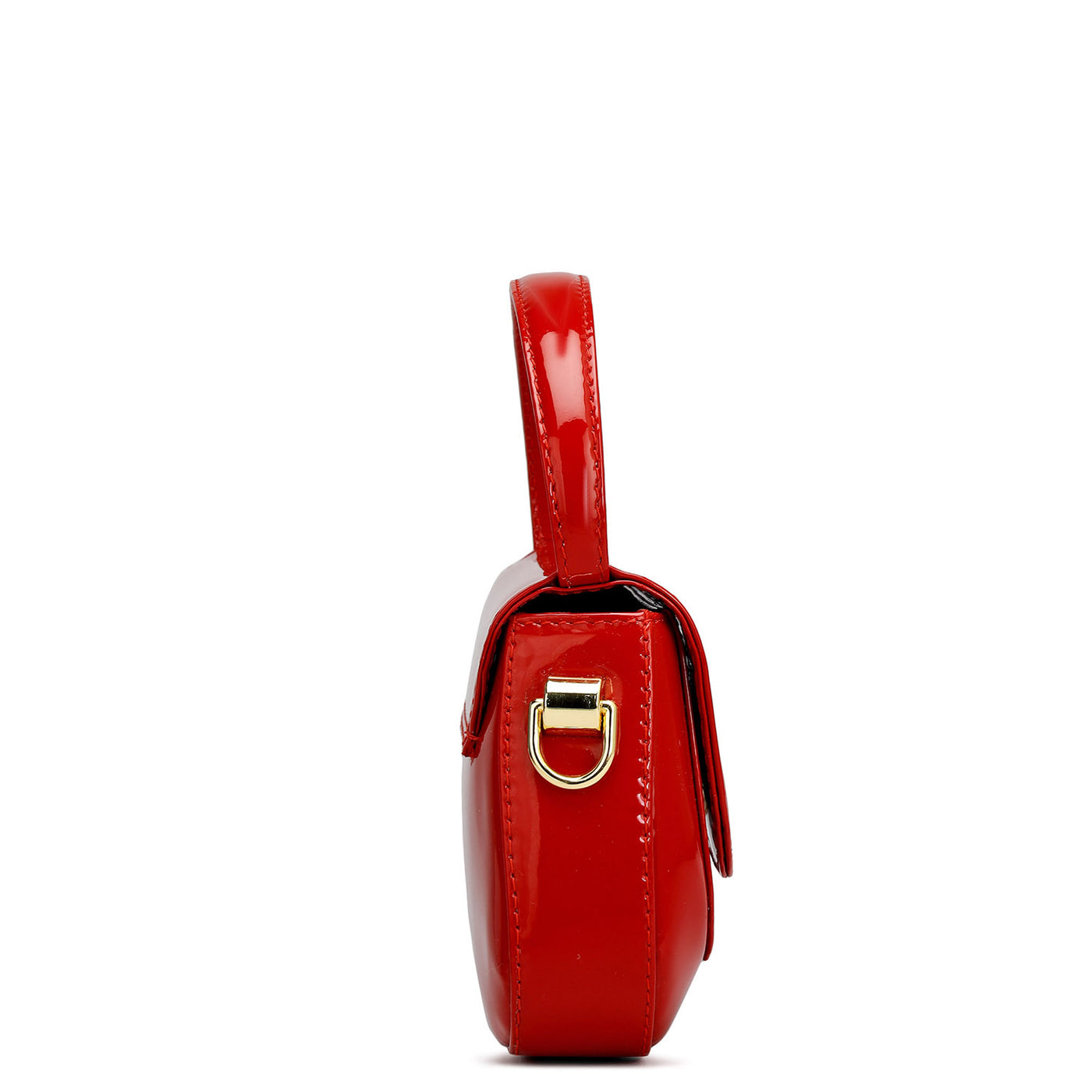 Small Patent Leather Satchel - Red