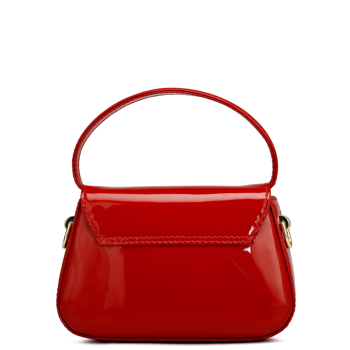 Small Patent Leather Satchel - Red