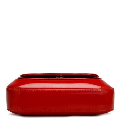 Small Patent Leather Satchel - Red