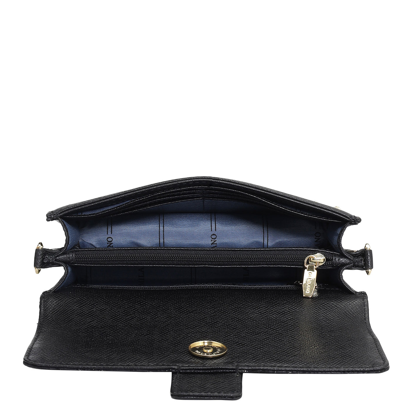 Small Floral Franzy Leather Sling Bag - Black