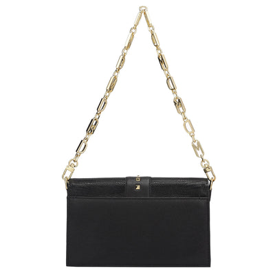 Small Lizard Franzy Leather Sling Bag - Black