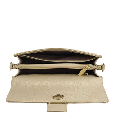 Small Lizard Franzy Leather Sling Bag - Gold