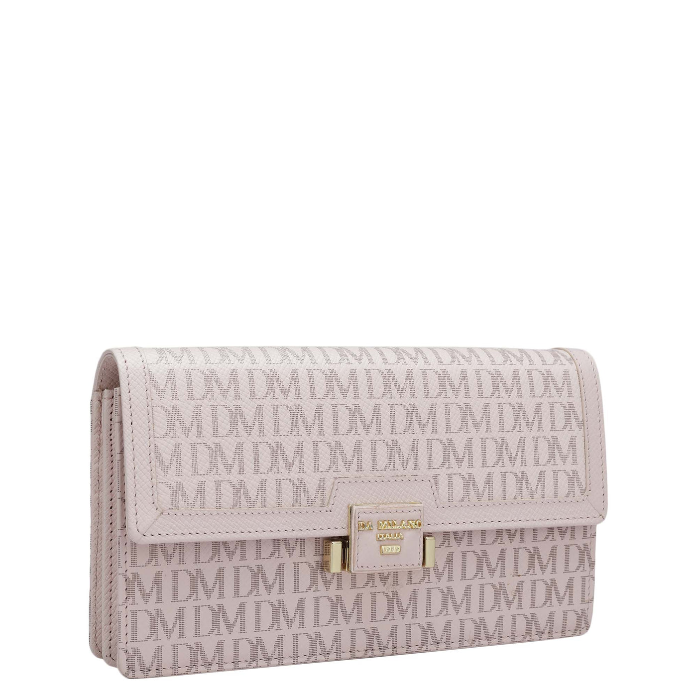 Monogram Leather Ladies Sling Wallet - Blush