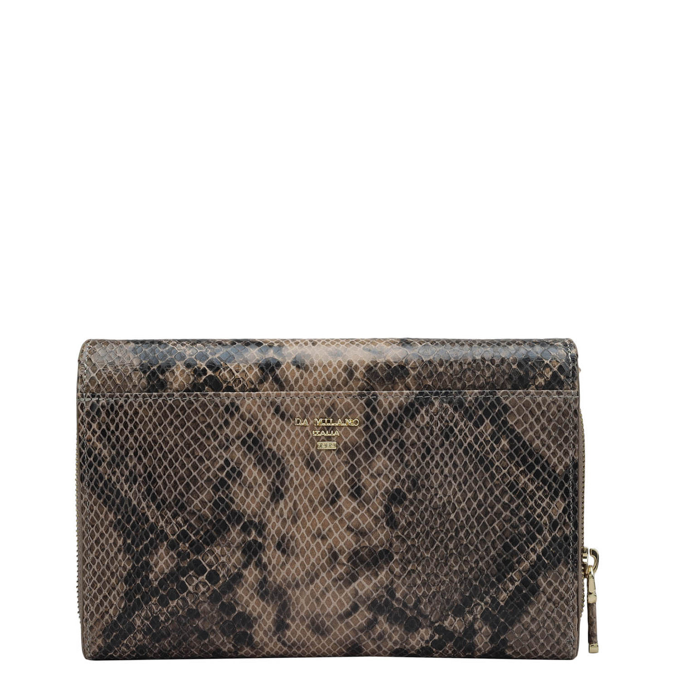 Snake Leather Ladies Sling Wallet - Taupe