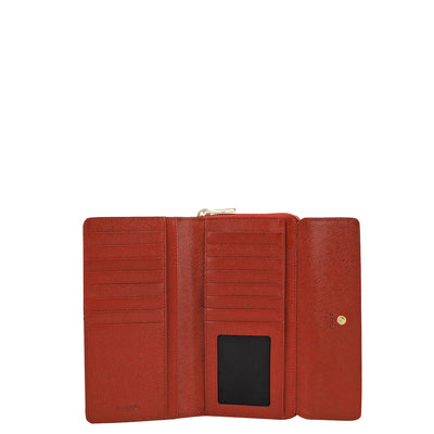 Croco Leather Ladies Wallet - Tomato