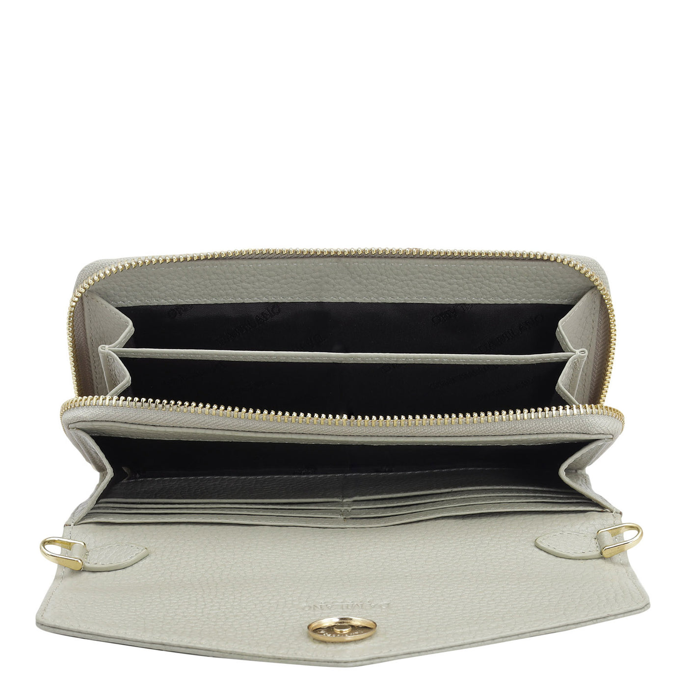 Wax Leather Ladies Sling Wallet - Khaki