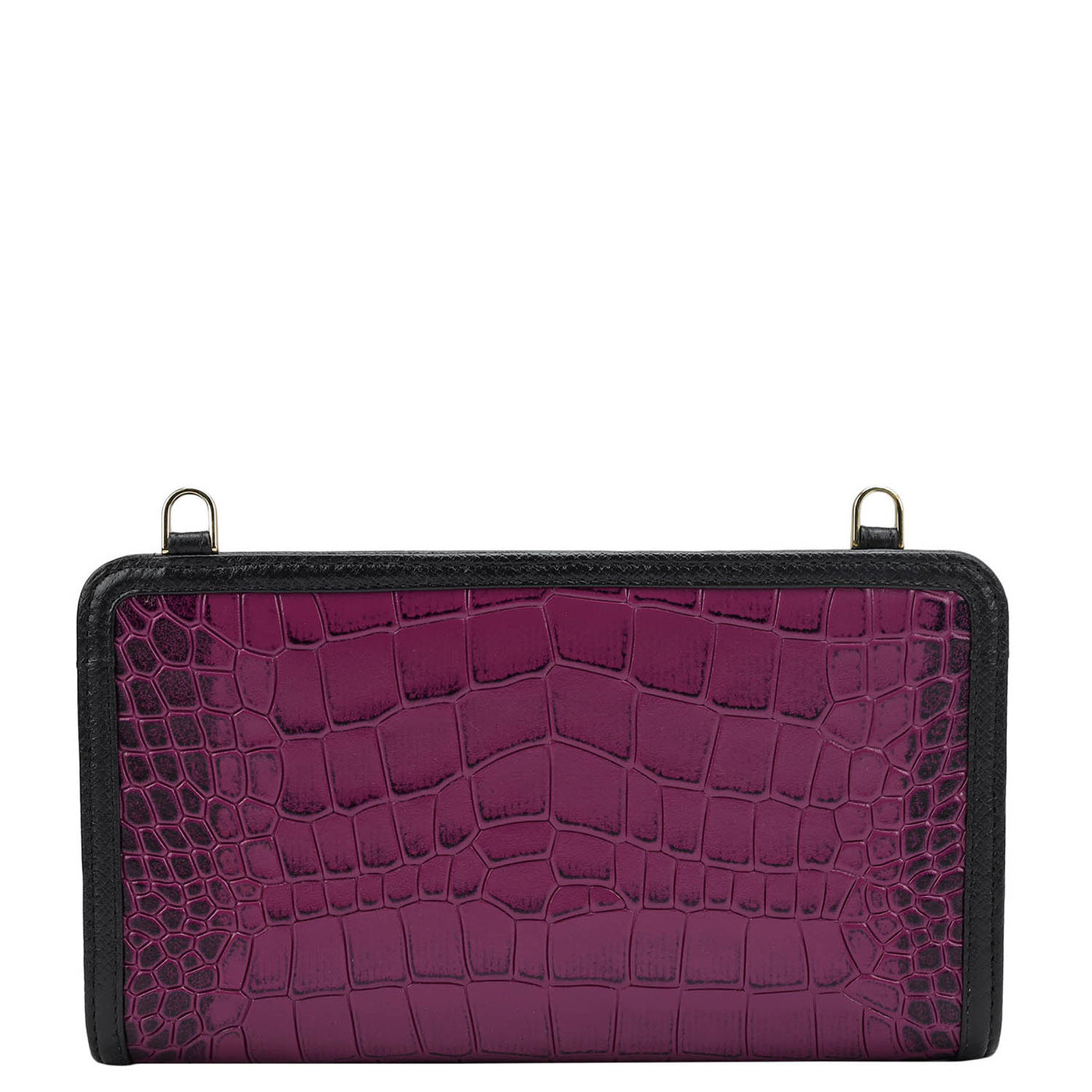 Croco Leather Ladies Sling Wallet - Orchid