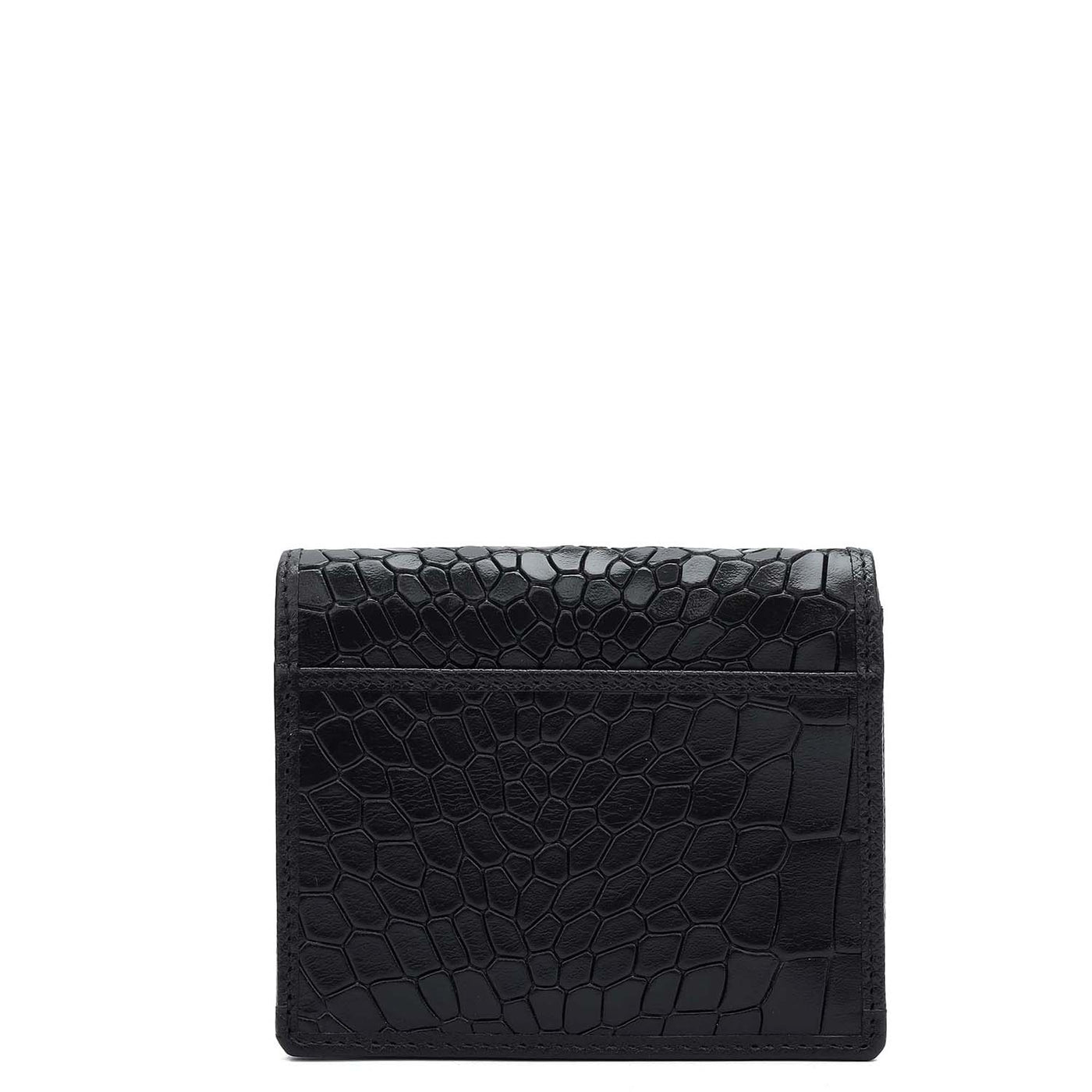 Croco Leather Ladies Sling Wallet - Black