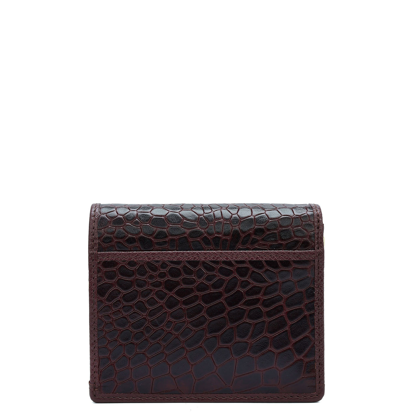 Croco Leather Ladies Wallet - Wine