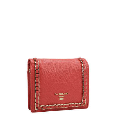 Franzy Leather Ladies Sling Wallet - Corallo