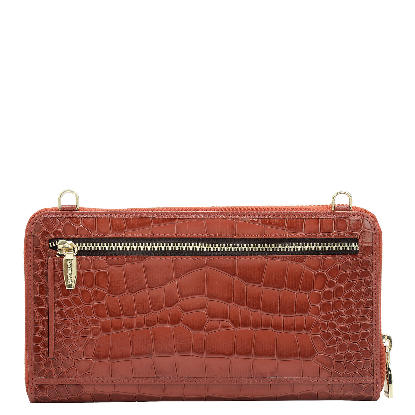 Croco Franzy Leather Ladies Wallet - Brick