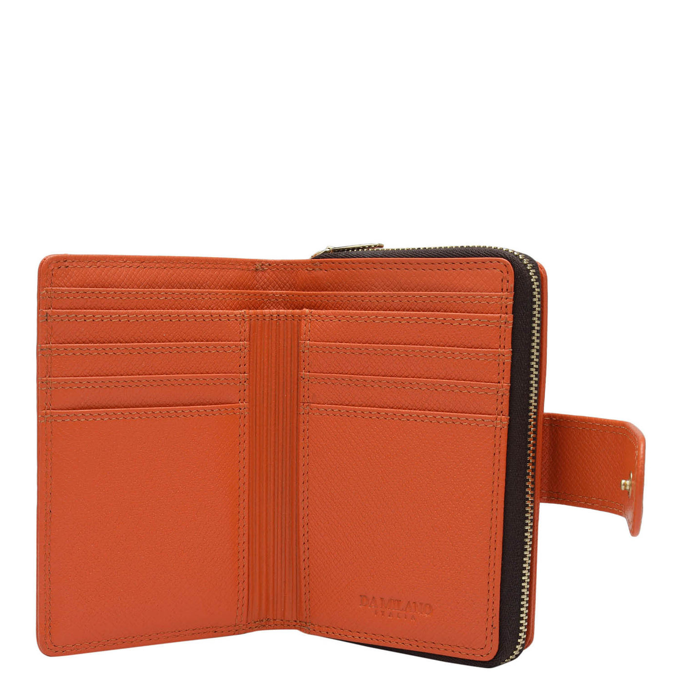 Croco Leather Ladies Wallet - Pumpkin