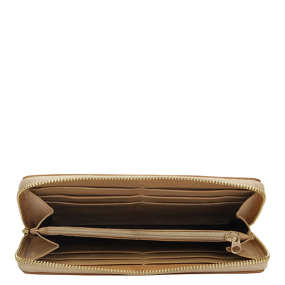 Croco Leather Ladies Wallet - Brown