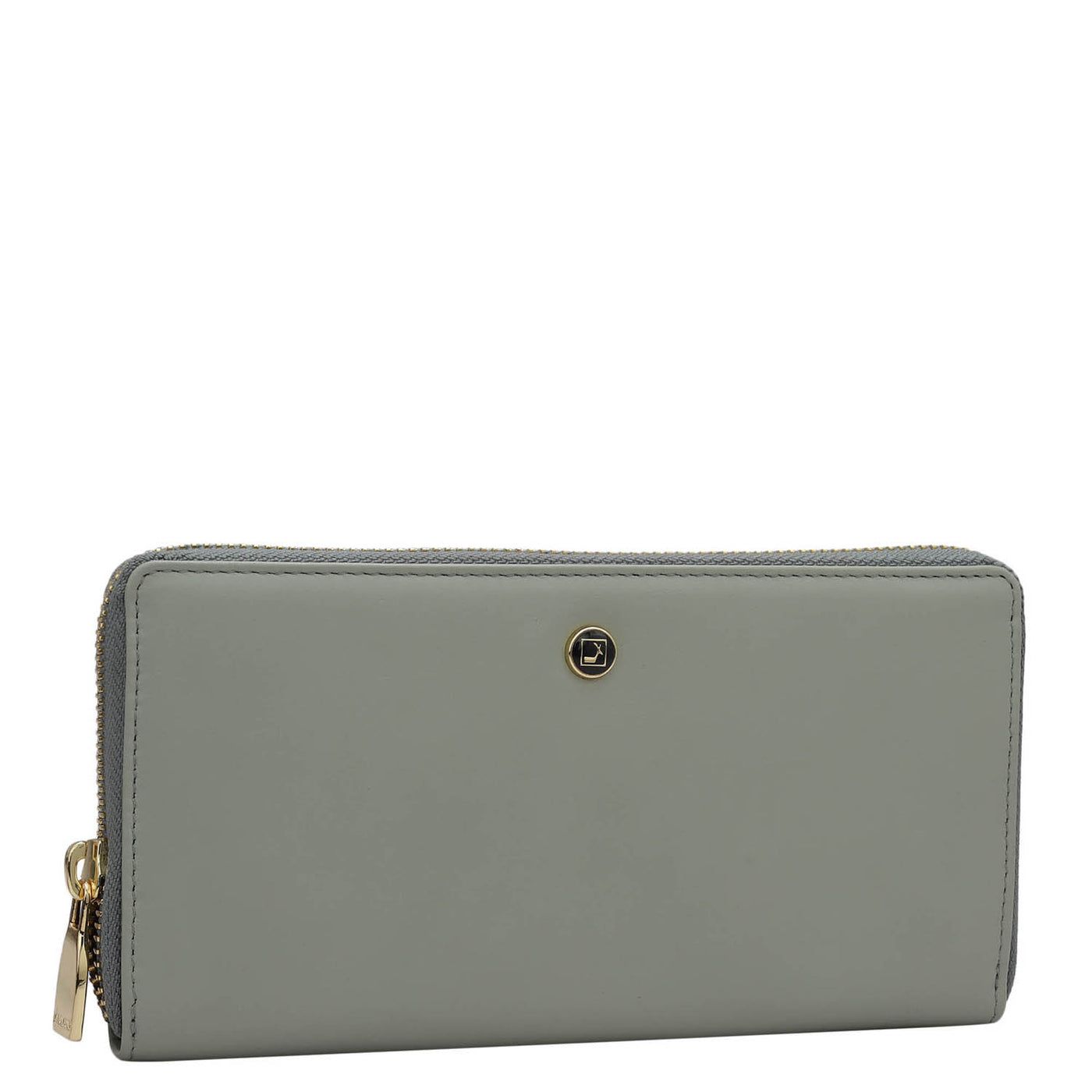 Plain Leather Ladies Wallet - Grey