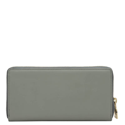 Plain Leather Ladies Wallet - Grey