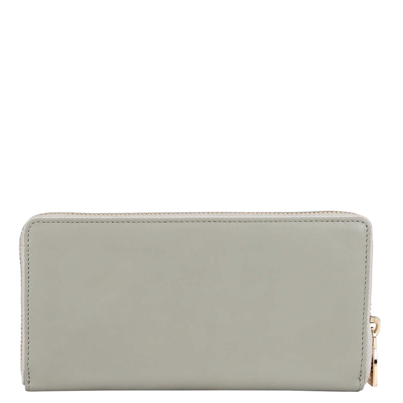 Plain Leather Ladies Wallet - Light Grey