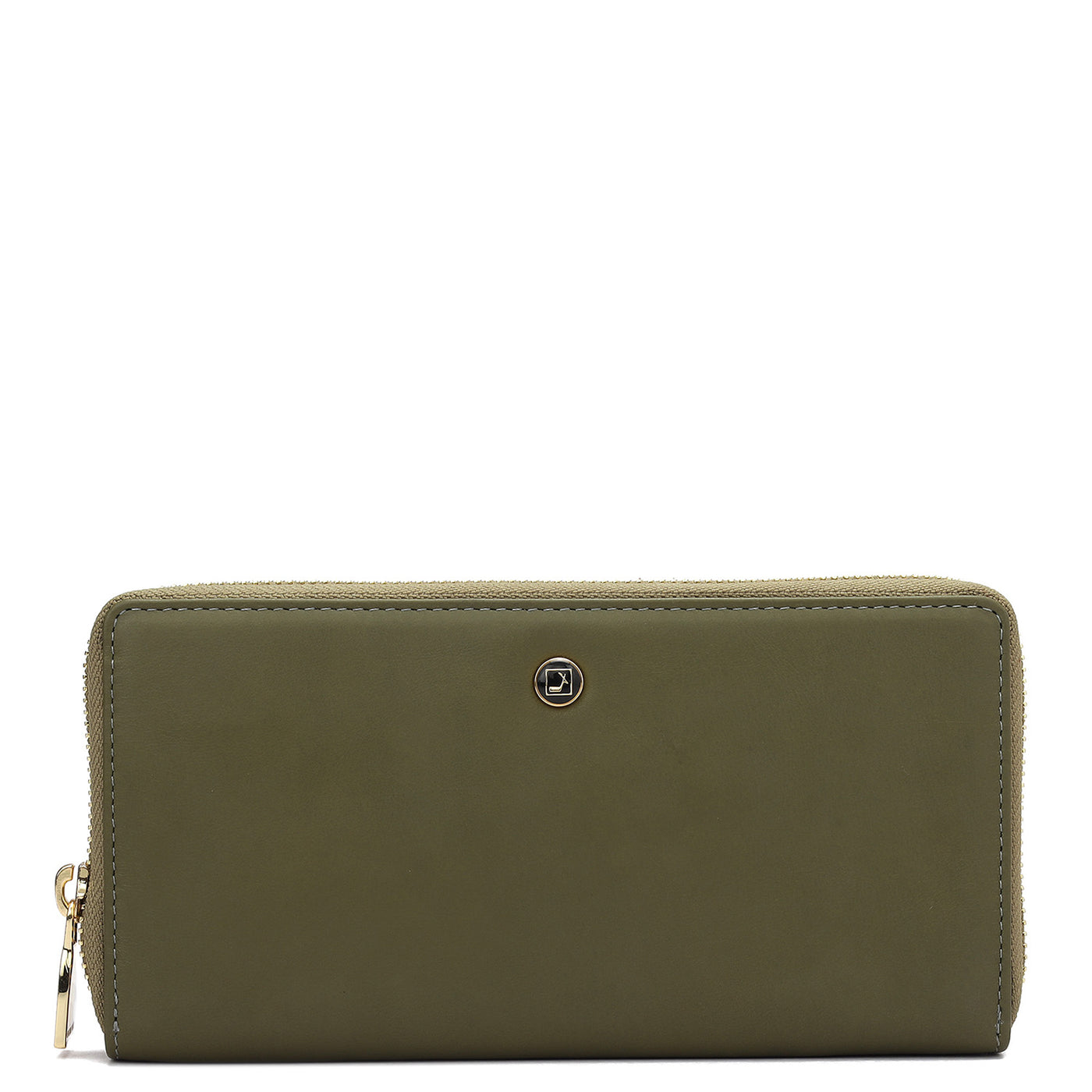 Plain Leather Ladies Wallet - Olive