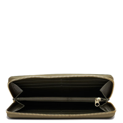 Plain Leather Ladies Wallet - Olive