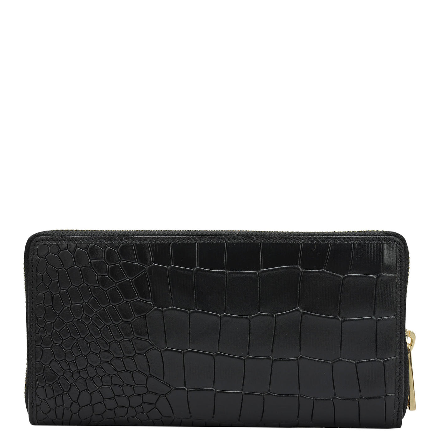 Croco Leather Ladies Wallet - Black