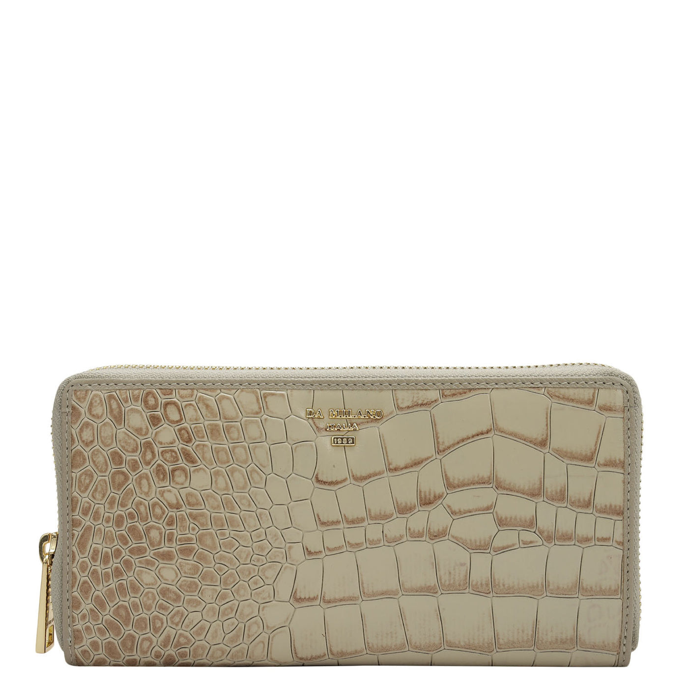 Croco Leather Ladies Wallet - Frost